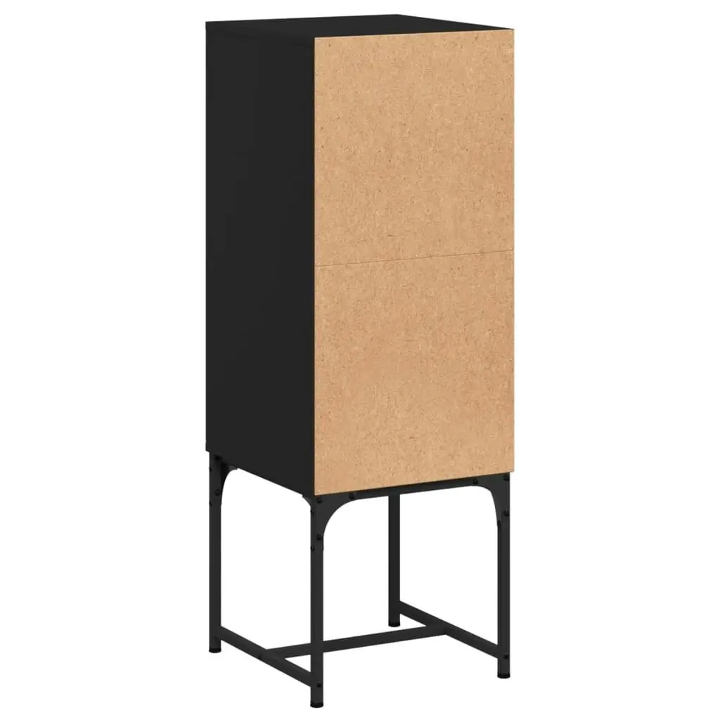 Side Cabinet with Glass Doors Black 35x37x100 cm 836554