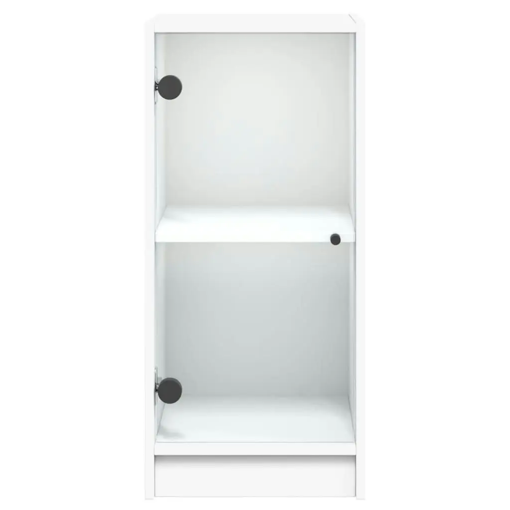 Side Cabinet with Glass Doors White 35x37x75.5 cm 836399