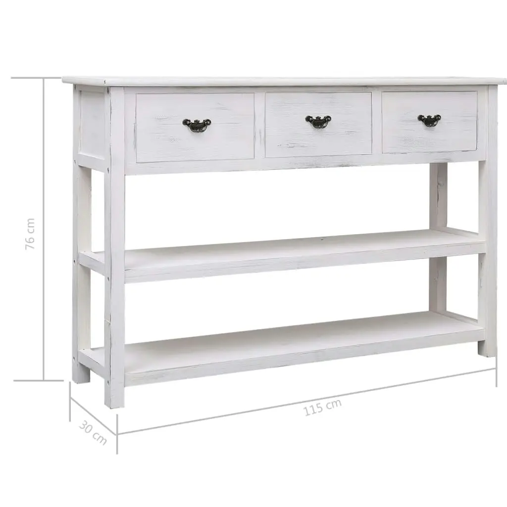 Sideboard Antique White 115x30x76 cm Wood 284172