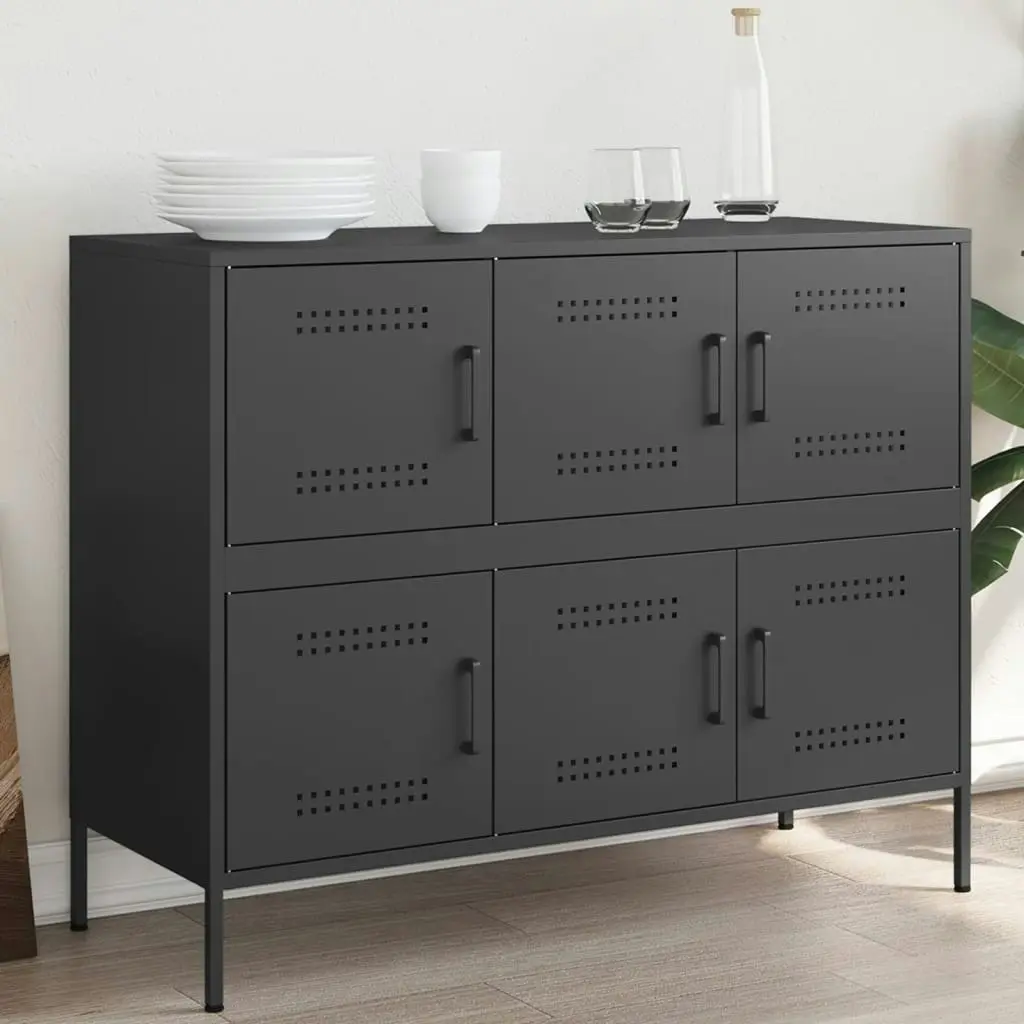 Sideboard Black 100.5x39x79 cm Cold-rolled Steel 843096