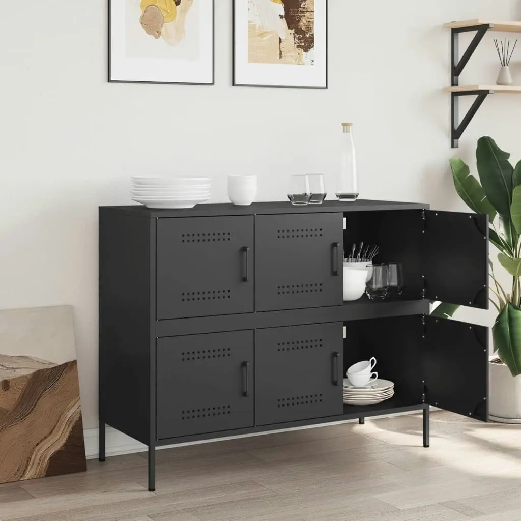 Sideboard Black 100.5x39x79 cm Cold-rolled Steel 843096