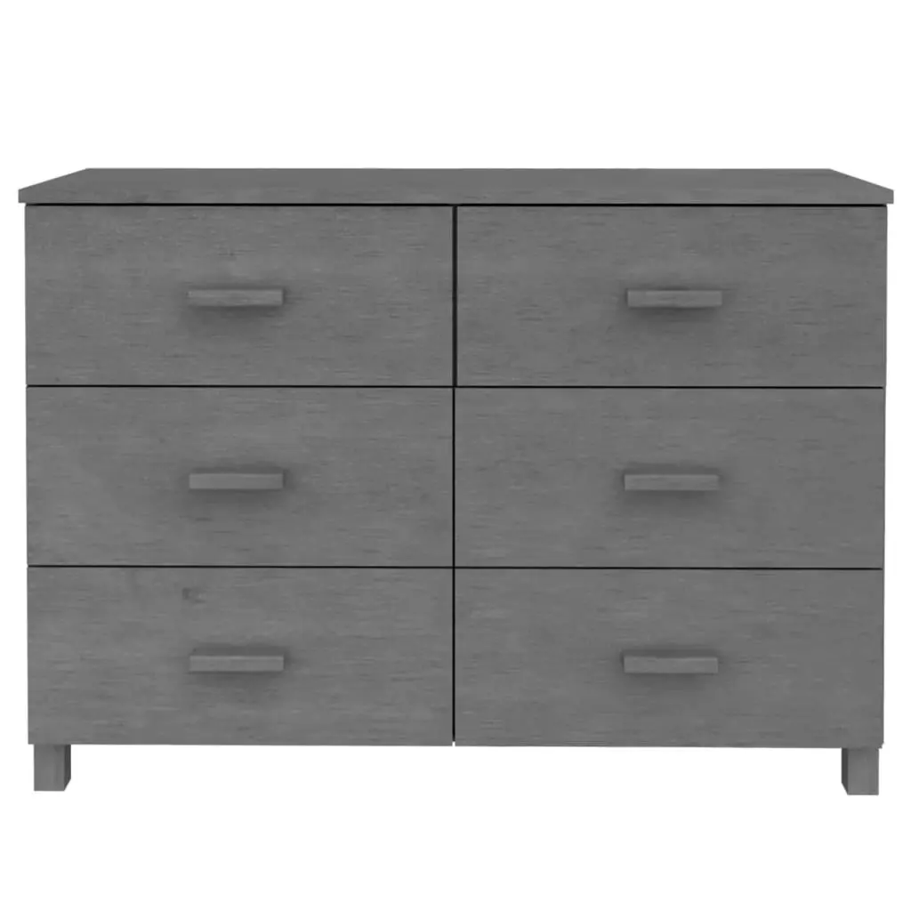 Sideboard "HAMAR" Dark Grey 113x40x80 cm Solid Wood Pine 340450