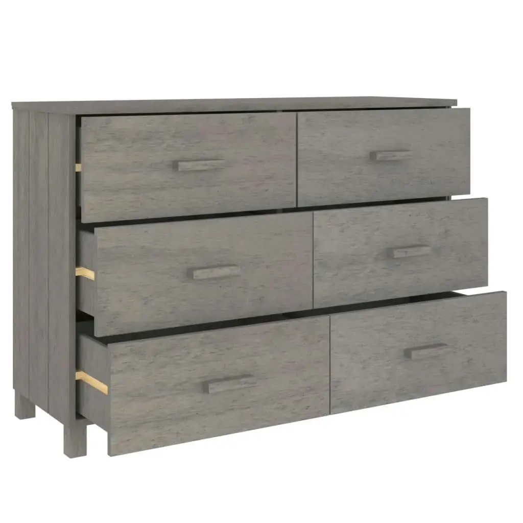 Sideboard "HAMAR" Light Grey 113x40x80 cm Solid Wood Pine 340451