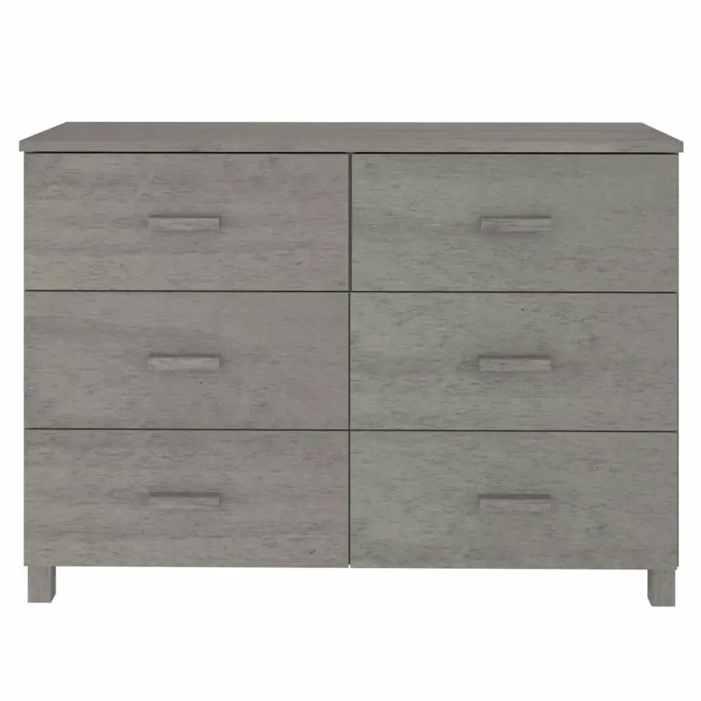 Sideboard "HAMAR" Light Grey 113x40x80 cm Solid Wood Pine 340451