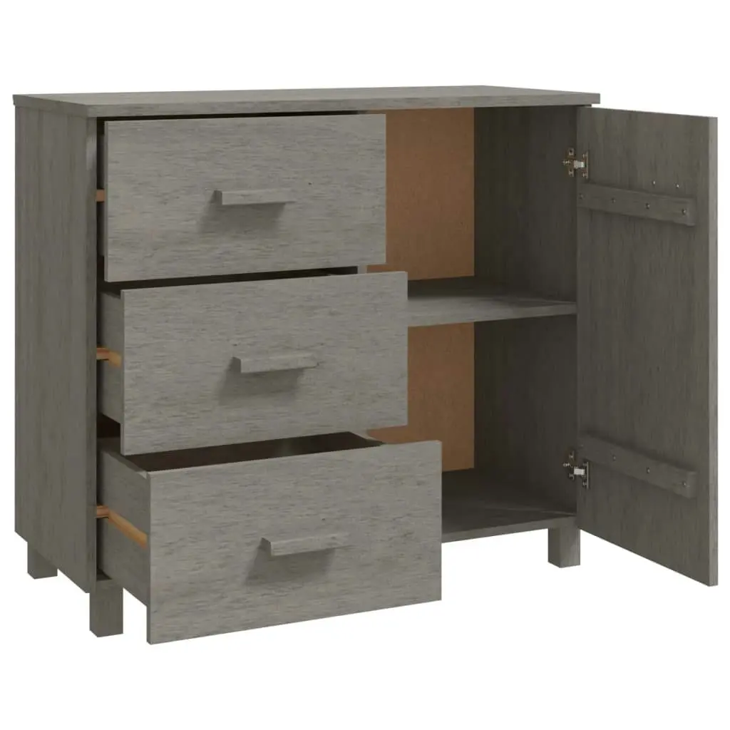 Sideboard "HAMAR" Light Grey 90x40x80 cm Solid Pinewood 340431