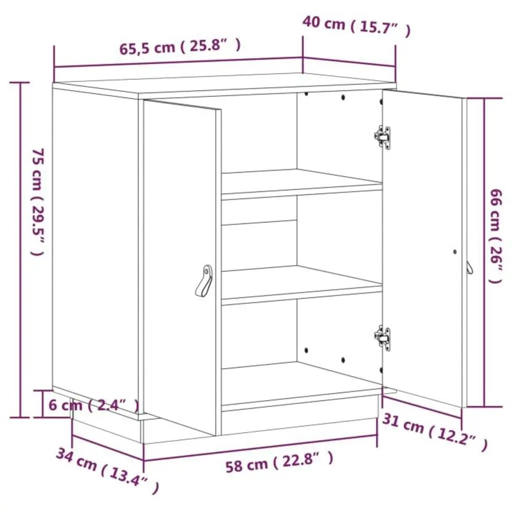 Sideboard 65.5x40x75 cm Solid Wood Pine 820117