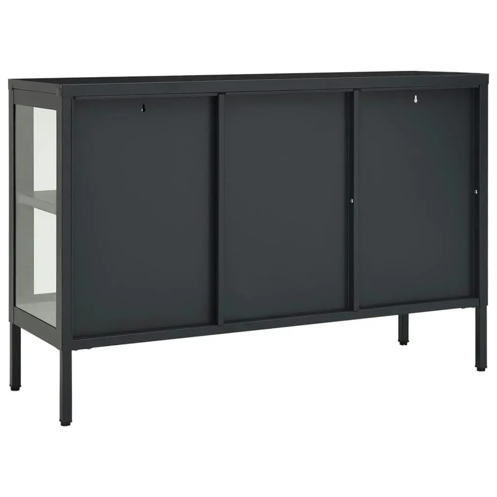 Sideboard Anthracite 105x35x70 cm Steel and Glass 336069