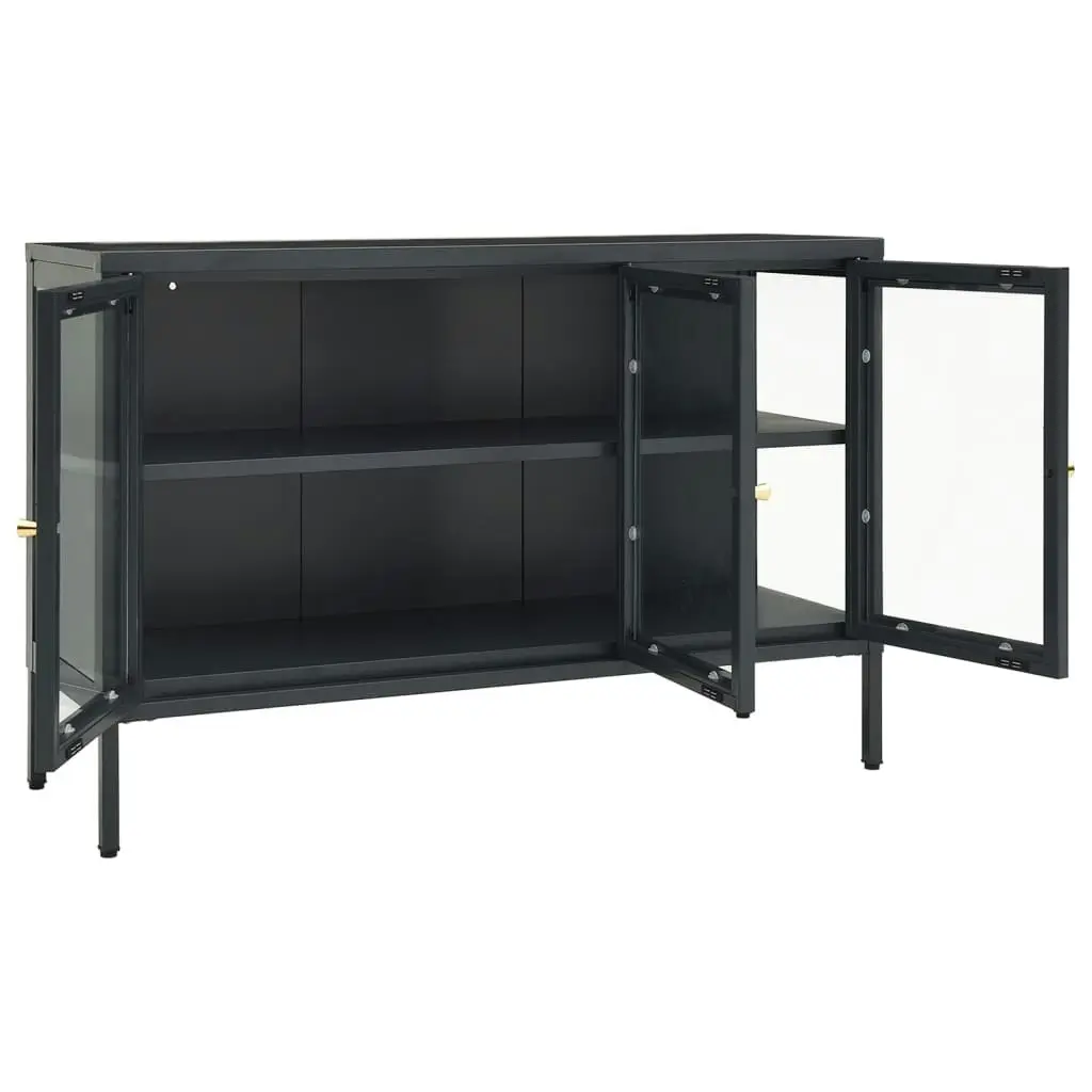 Sideboard Anthracite 105x35x70 cm Steel and Glass 336069