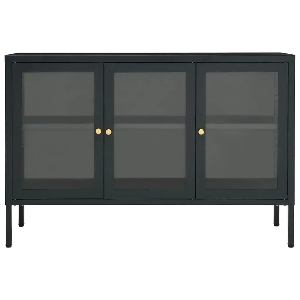 Sideboard Anthracite 105x35x70 cm Steel and Glass 336069