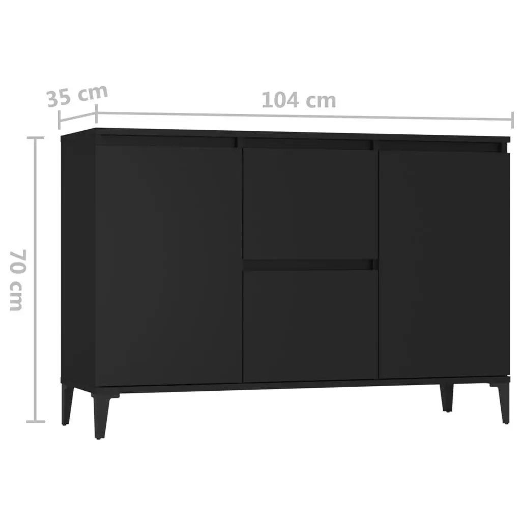 Sideboard Black 104x35x70 cm Engineered Wood 806113