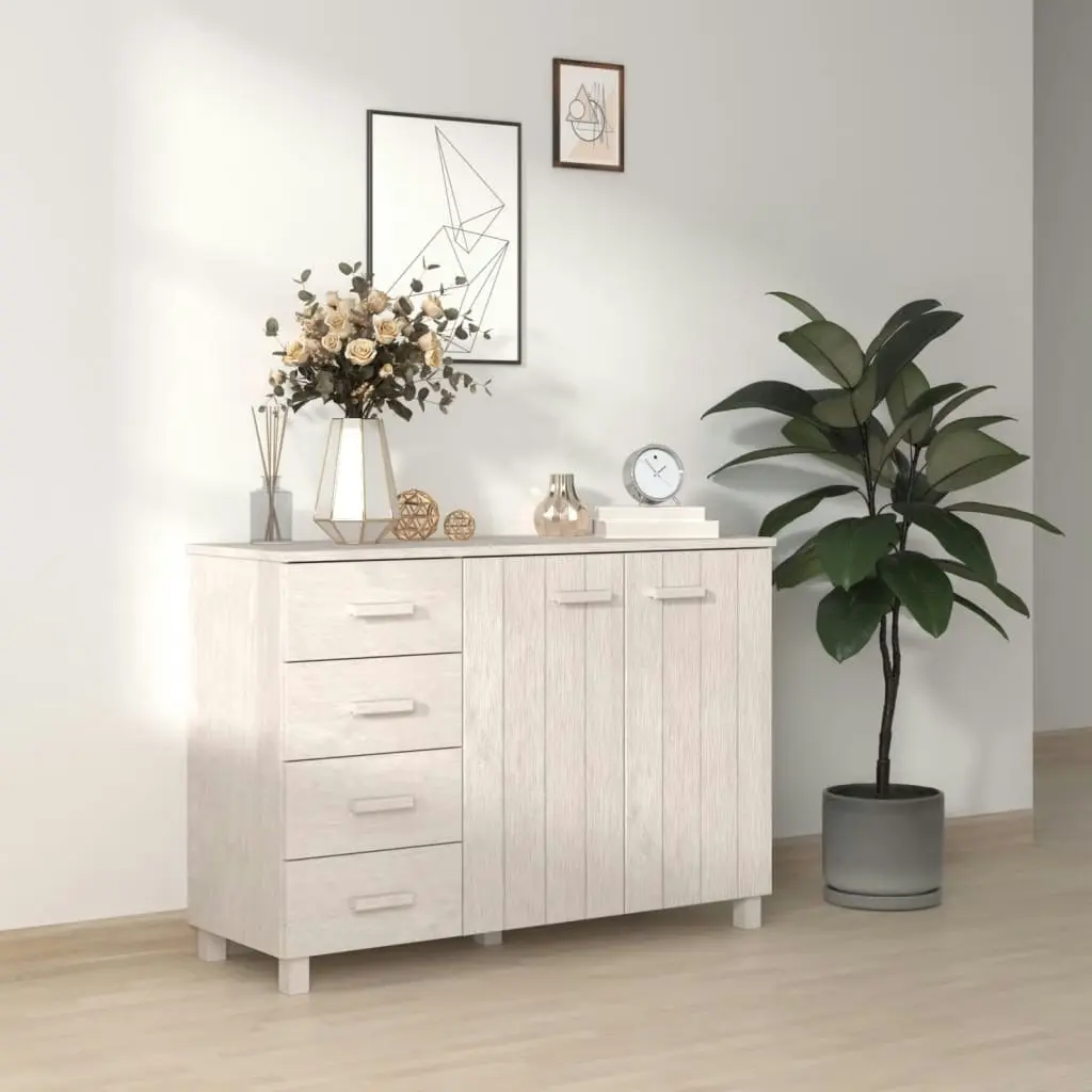 Sideboard "HAMAR" White 113x40x80 cm Solid Wood Pine 340445