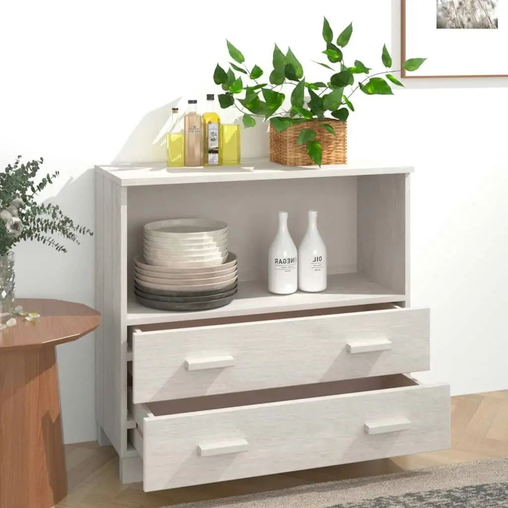 Sideboard "HAMAR" White 85x35x80 cm Solid Wood Pine 340497