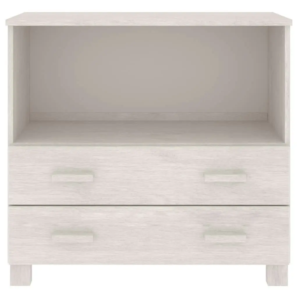 Sideboard "HAMAR" White 85x35x80 cm Solid Wood Pine 340497