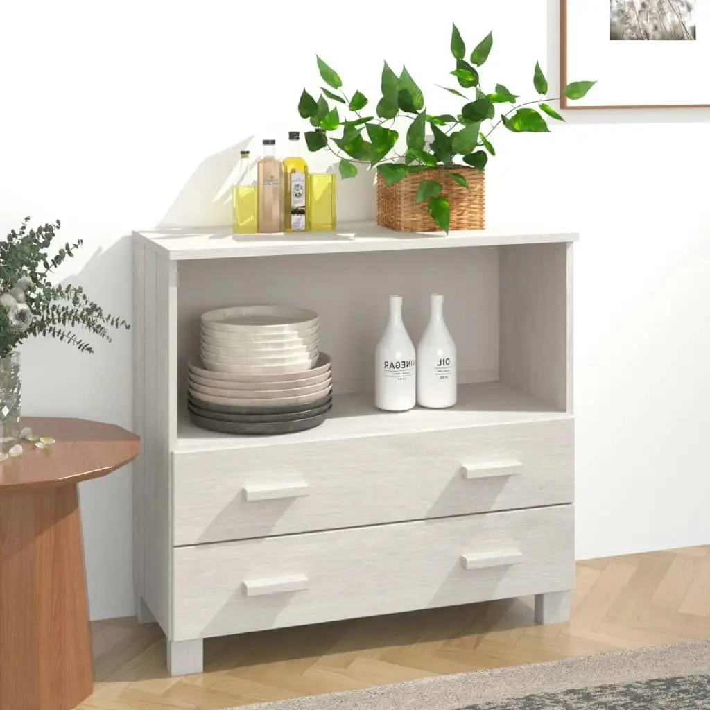 Sideboard "HAMAR" White 85x35x80 cm Solid Wood Pine 340497