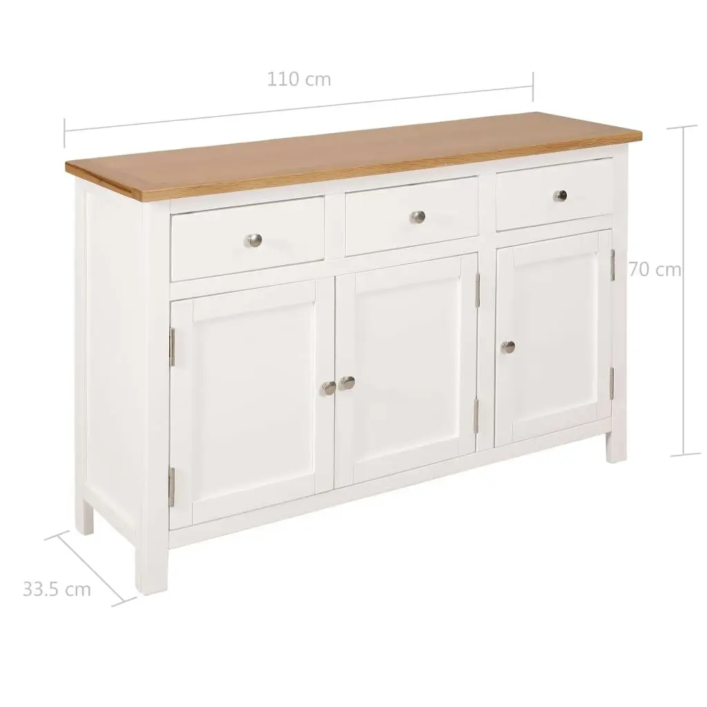 Sideboard 110x33.5x70 cm Solid Oak Wood 247122