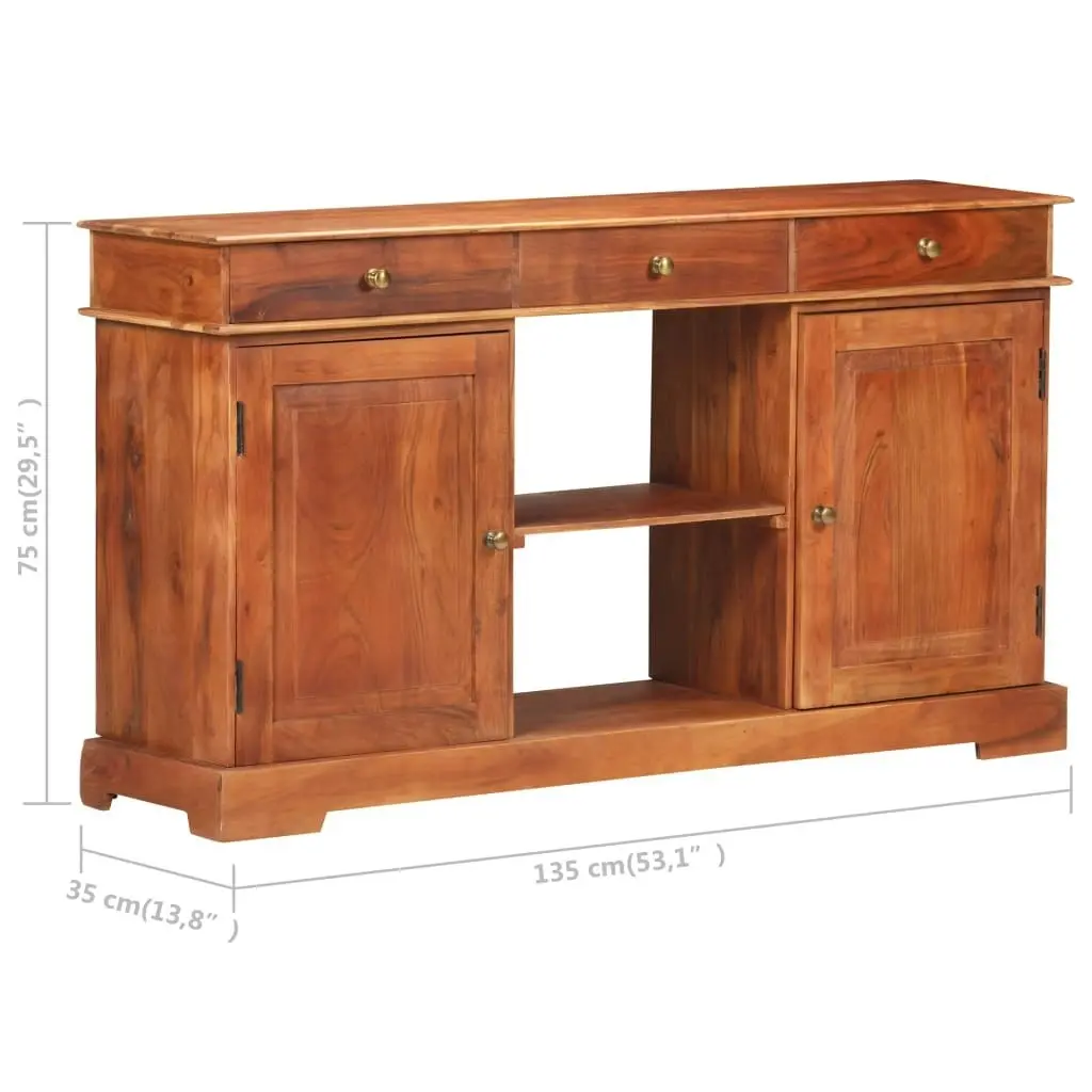 Sideboard 135x35x75 cm Solid Acacia Wood 323543