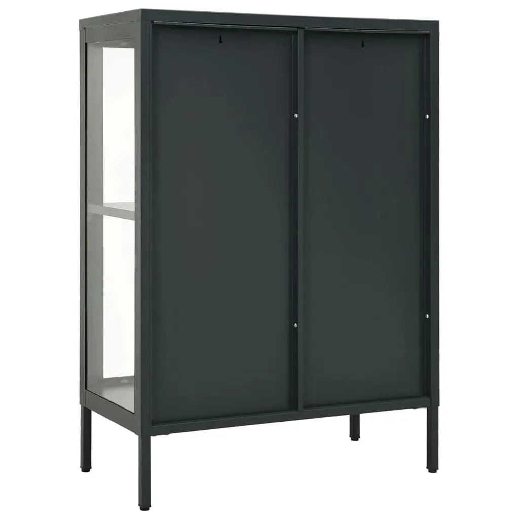 Sideboard Anthracite 75x35x105 cm Steel and Glass 336072