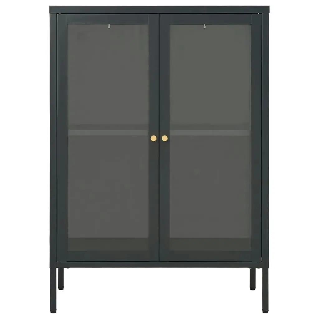 Sideboard Anthracite 75x35x105 cm Steel and Glass 336072