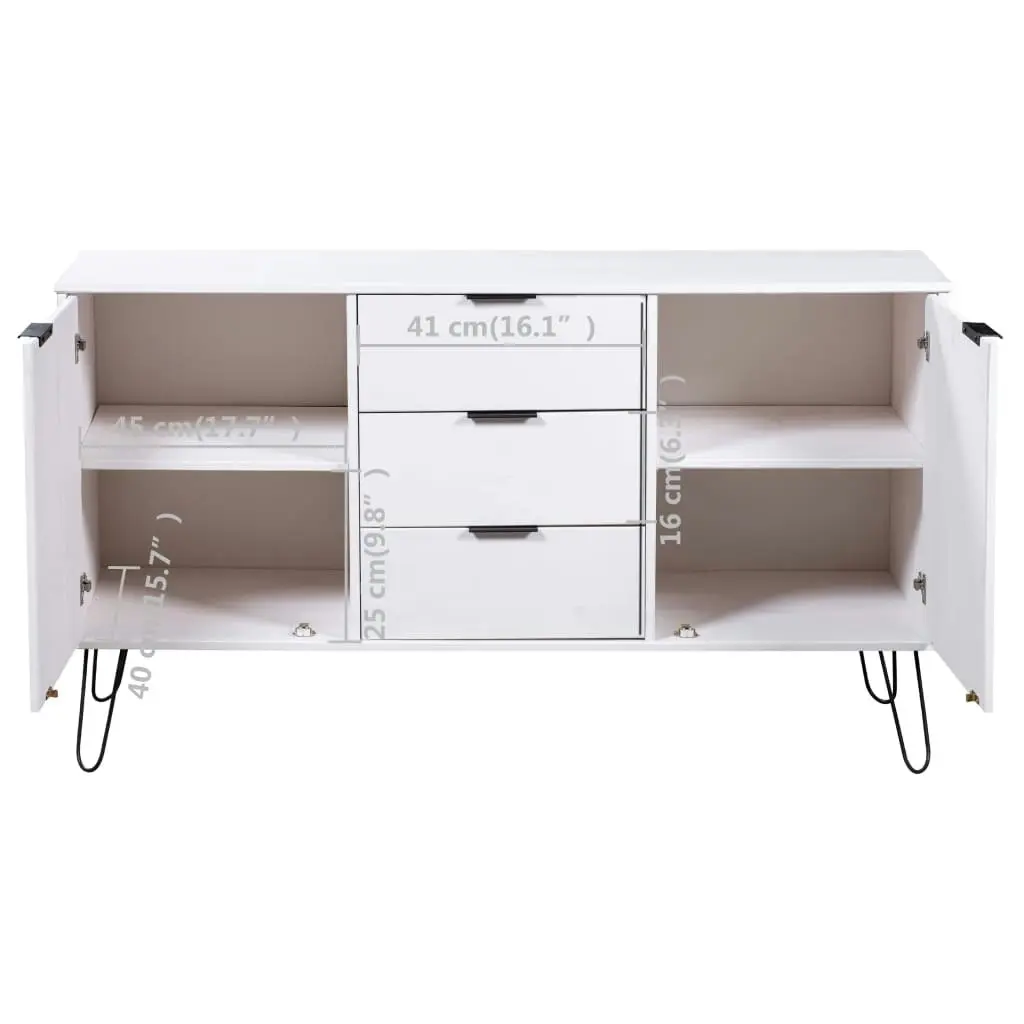 Sideboard "New York" White Solid Pine Wood 321137