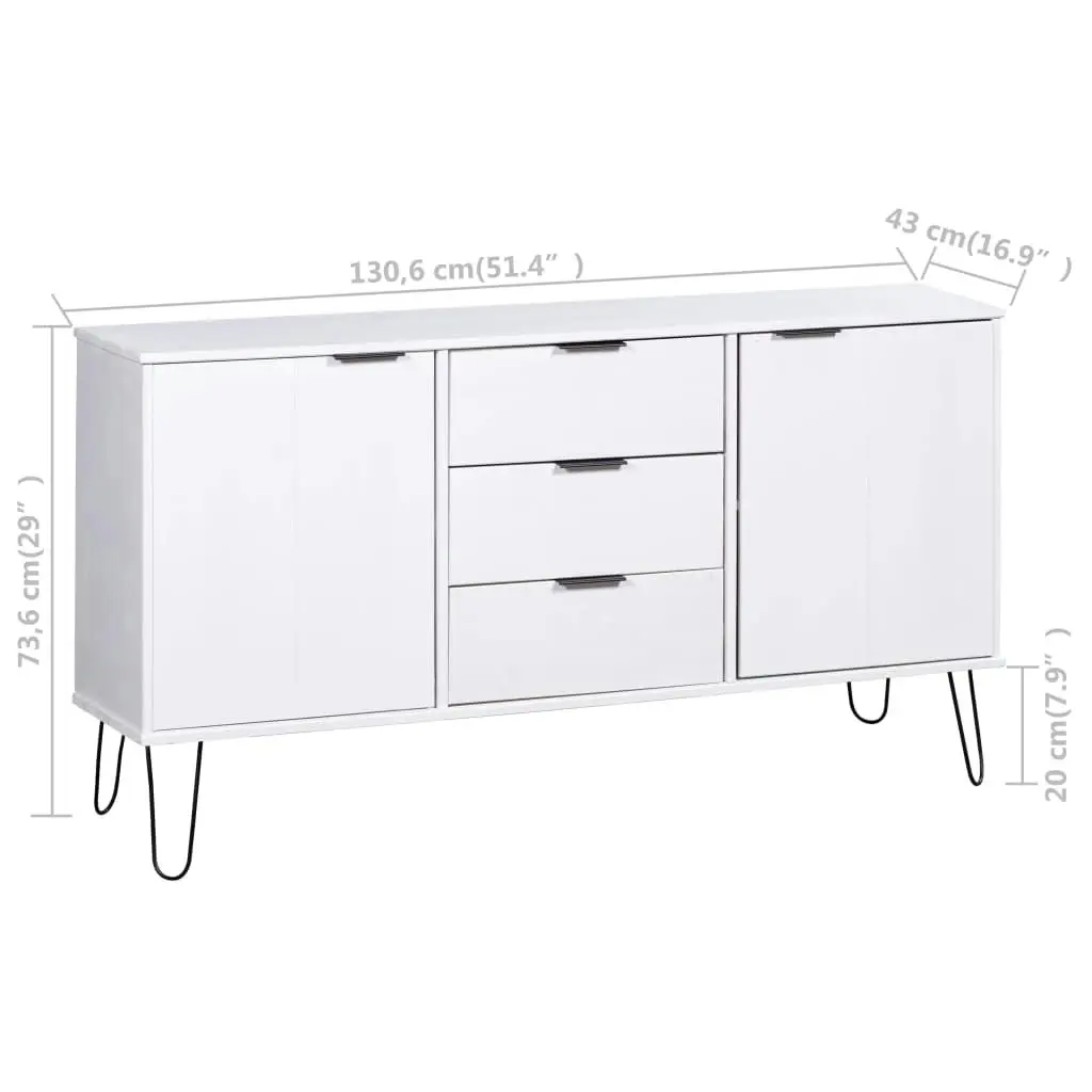 Sideboard "New York" White Solid Pine Wood 321137