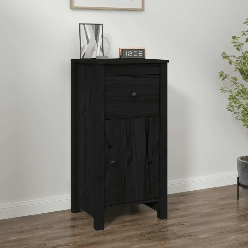 Sideboard Black 40x35x80 cm Solid Wood Pine 813762