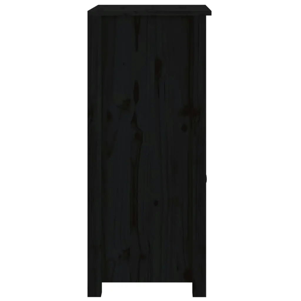 Sideboard Black 40x35x80 cm Solid Wood Pine 813762