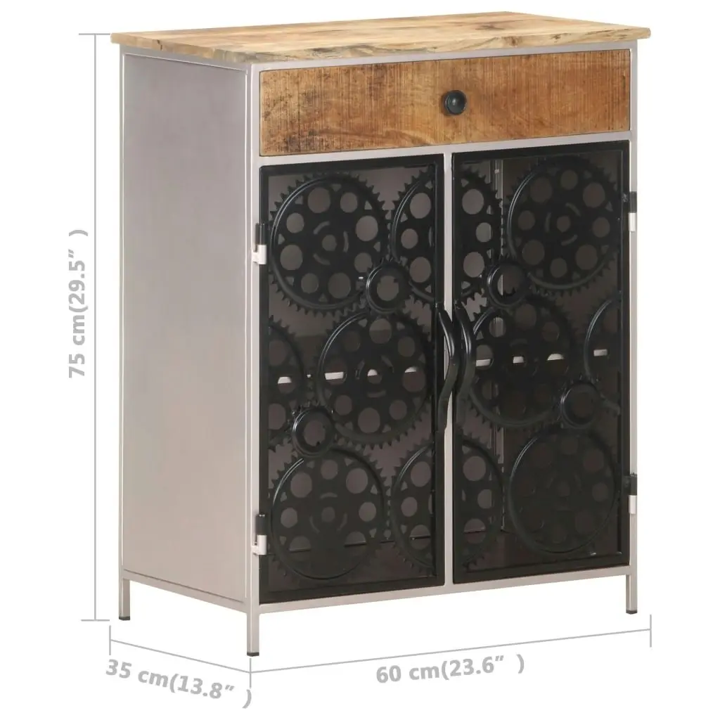 Sideboard 60x35x75 cm Rough Mango Wood & Iron 323736