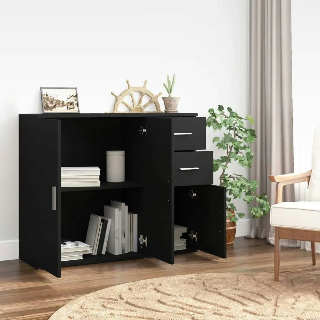 Sideboard Black 91x29.5x75 cm Engineered Wood 823270