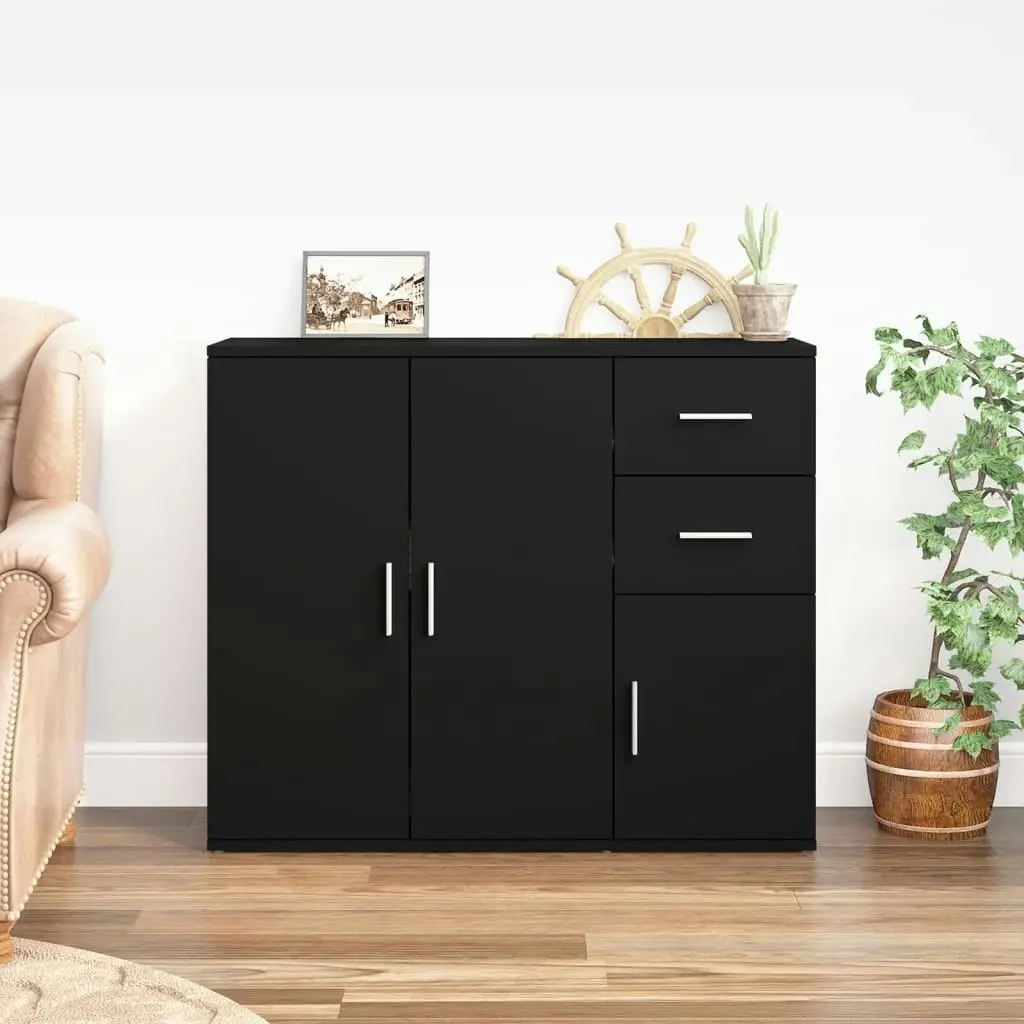 Sideboard Black 91x29.5x75 cm Engineered Wood 823270