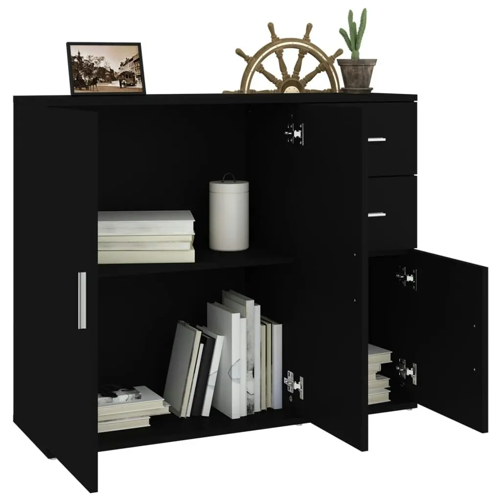 Sideboard Black 91x29.5x75 cm Engineered Wood 823270