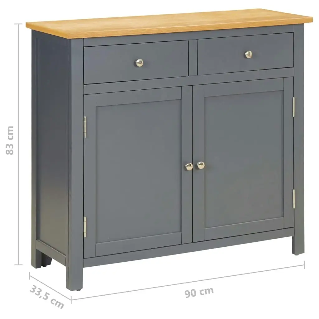 Sideboard 90x33.5x83 cm Solid Oak Wood 288637