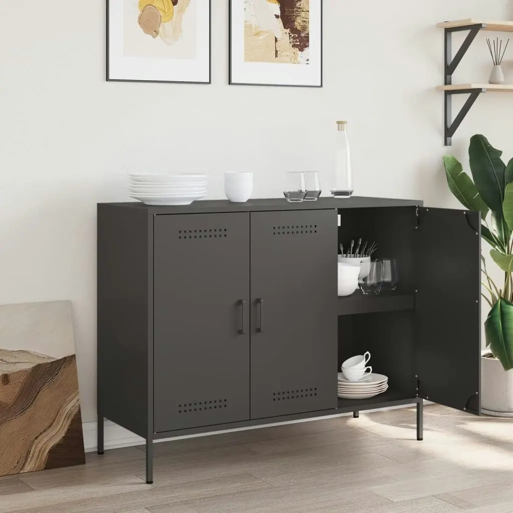 Sideboard Black 100.5x39x79 cm Cold-rolled Steel 843024