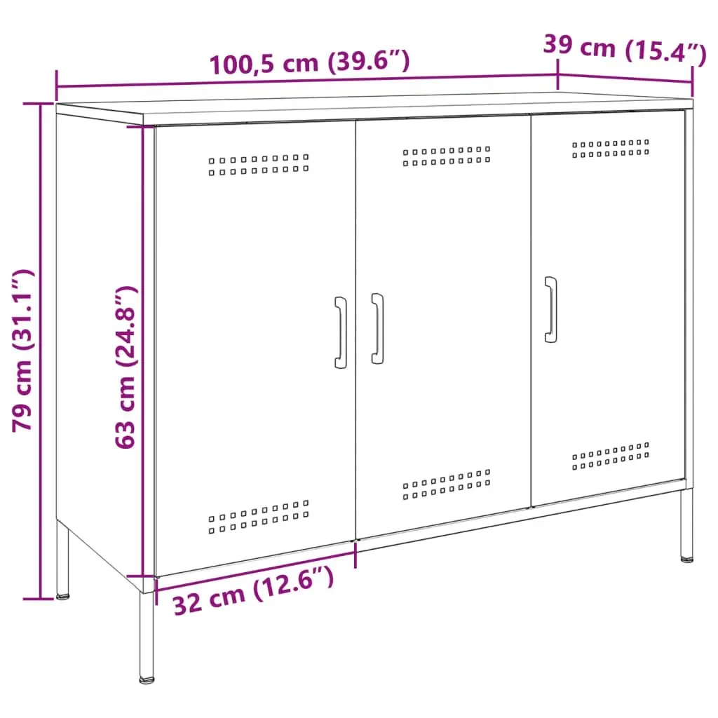 Sideboard Black 100.5x39x79 cm Cold-rolled Steel 843024