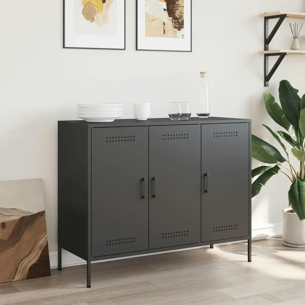 Sideboard Black 100.5x39x79 cm Cold-rolled Steel 843024