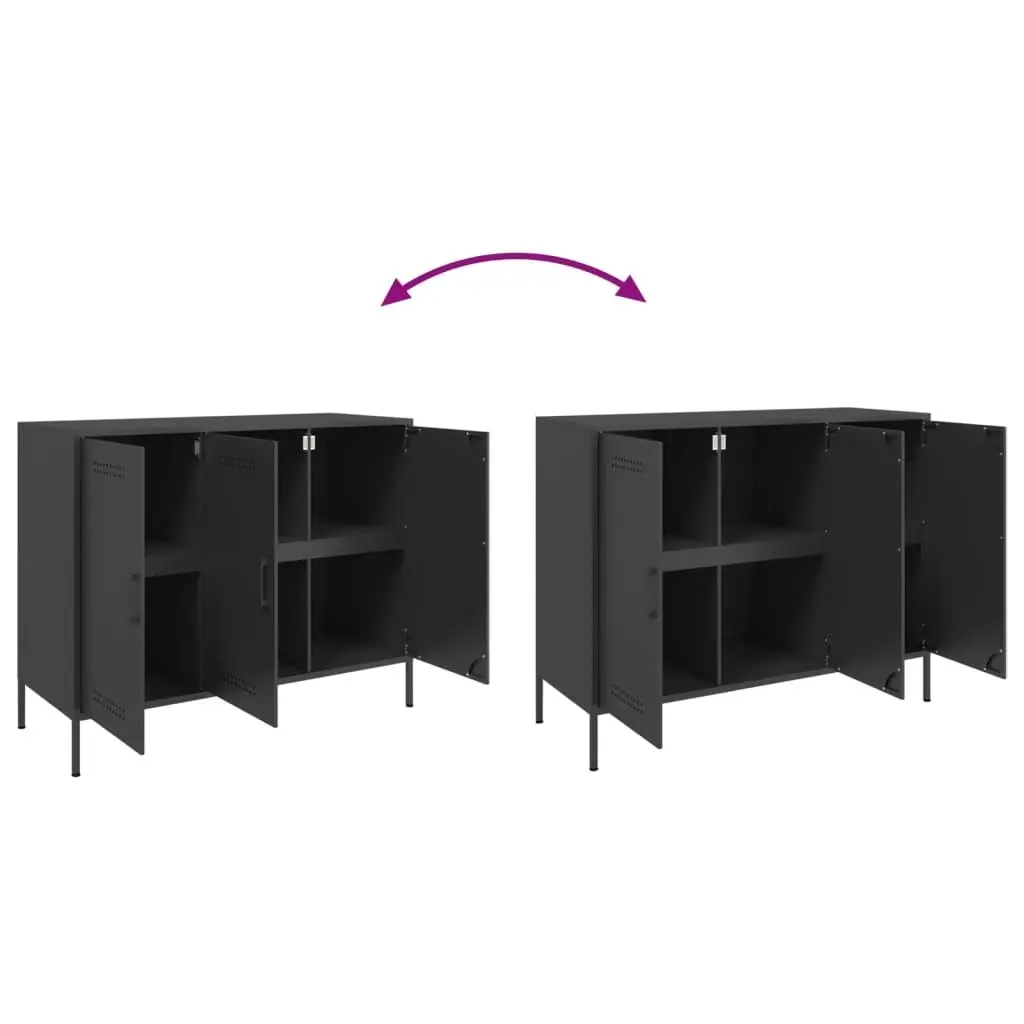 Sideboard Black 100.5x39x79 cm Cold-rolled Steel 843024