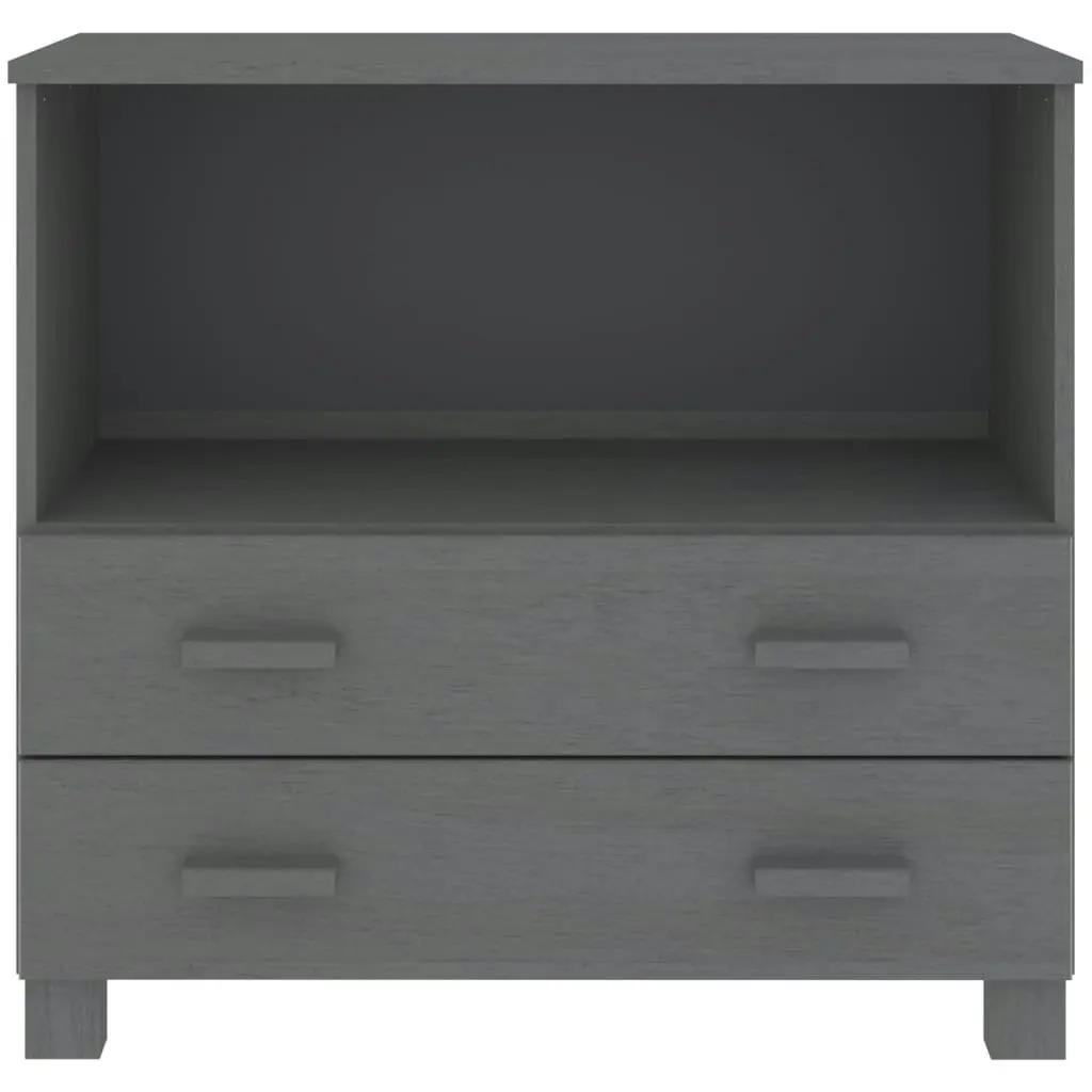 Sideboard "HAMAR" Dark Grey 85x35x80 cm Solid Wood Pine 340498