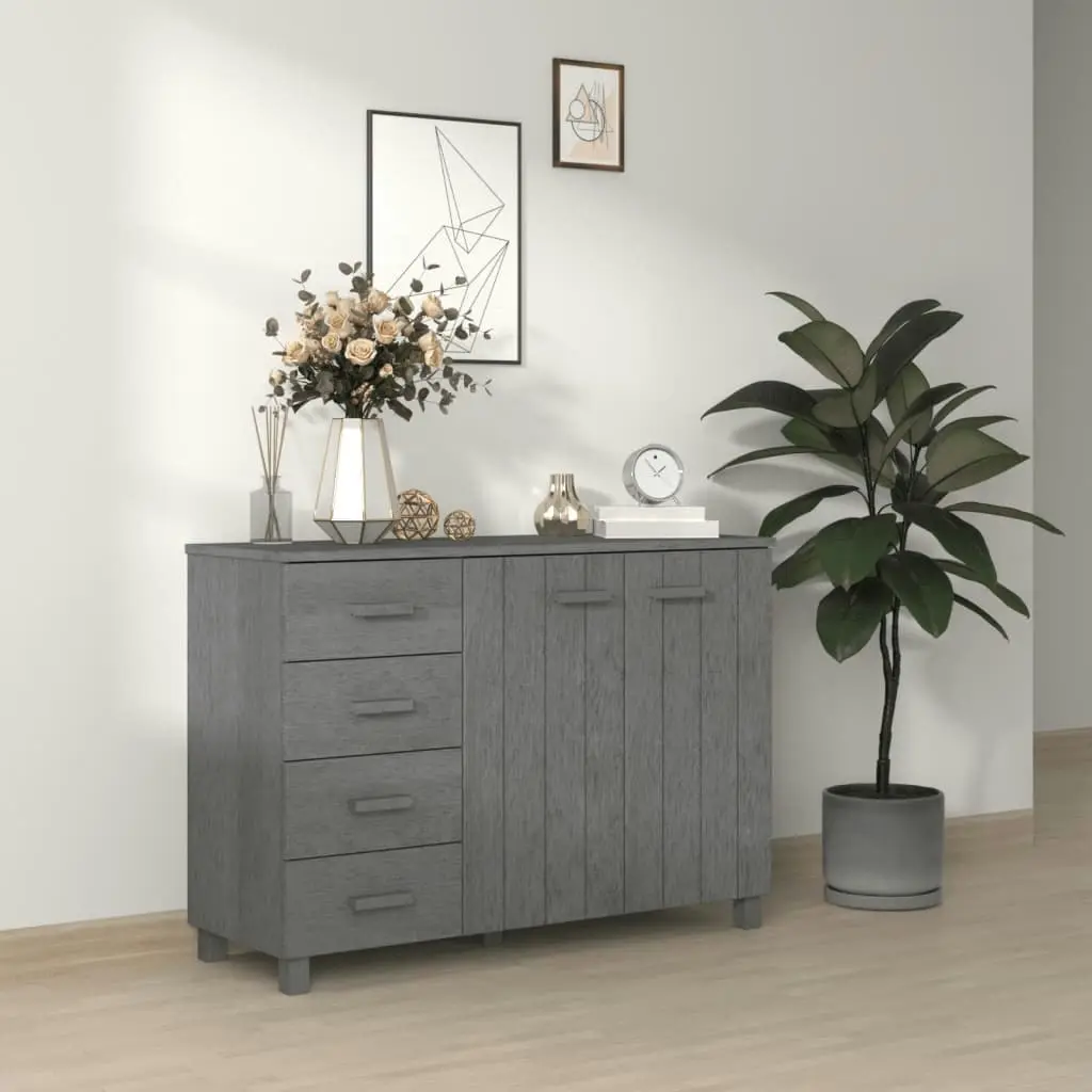 Sideboard "HAMAR" Dark Grey 113x40x80 cm Solid Wood Pine 340446