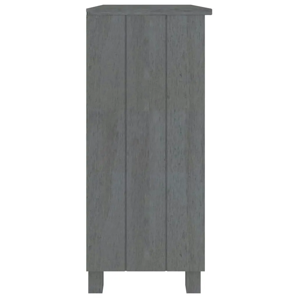 Sideboard "HAMAR" Dark Grey 85x35x80 cm Solid Wood Pine 340502