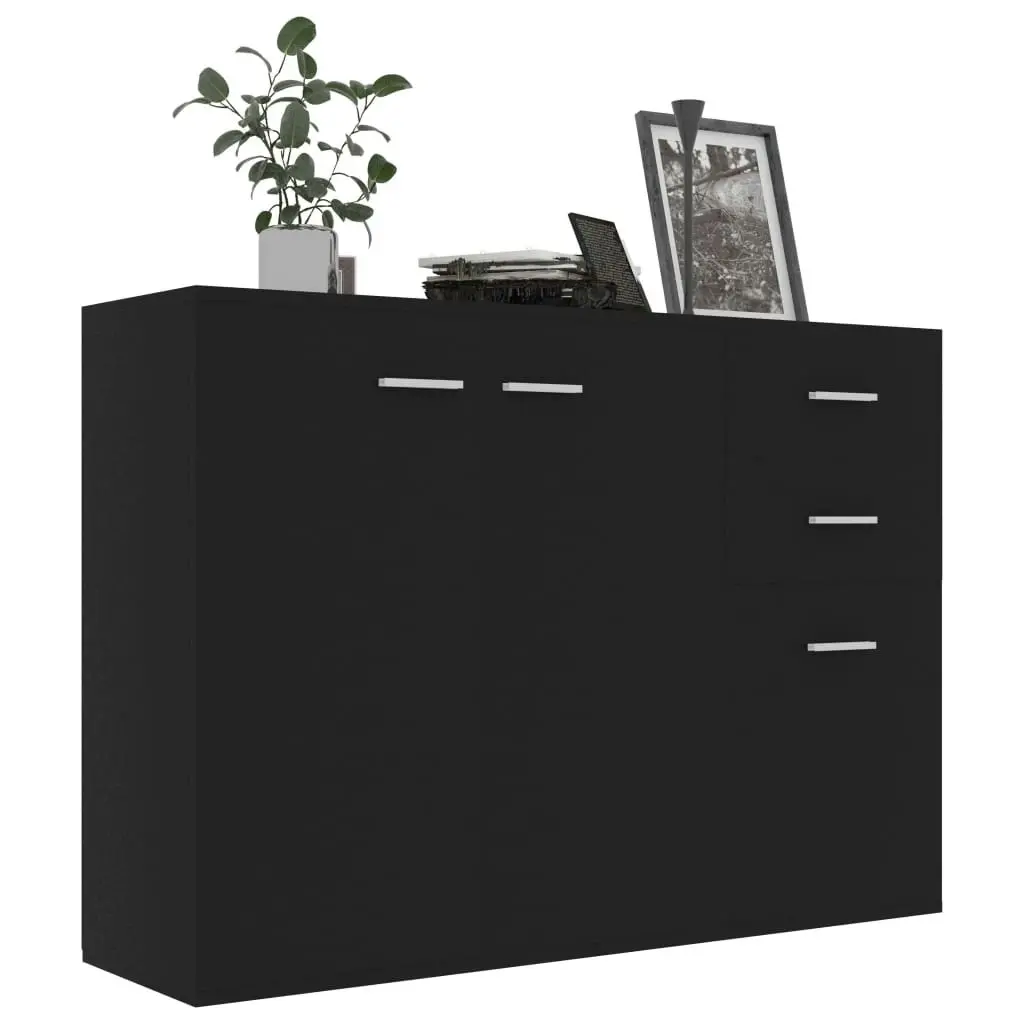 Sideboard Black 105x30x75 cm Engineered Wood 800694