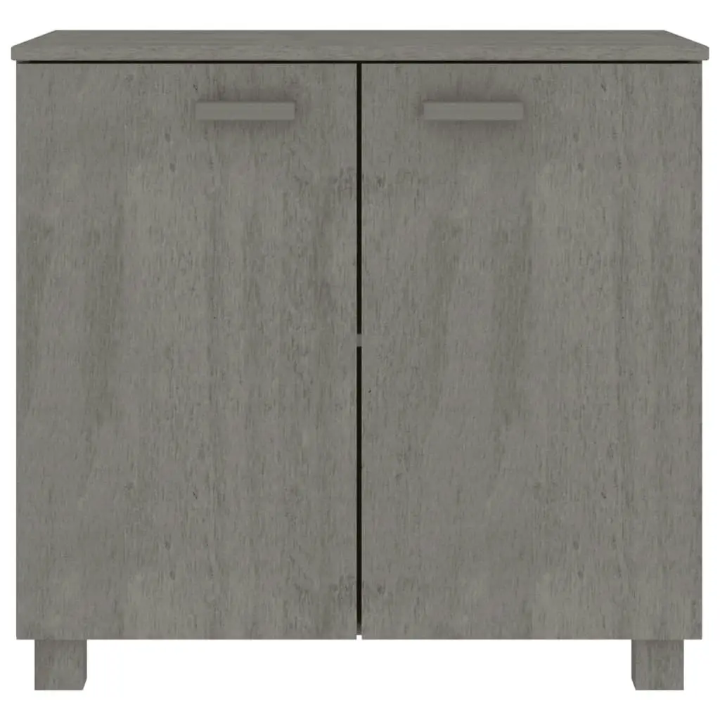 Sideboard "HAMAR" Light Grey 85x35x80 cm Solid Wood Pine 340495