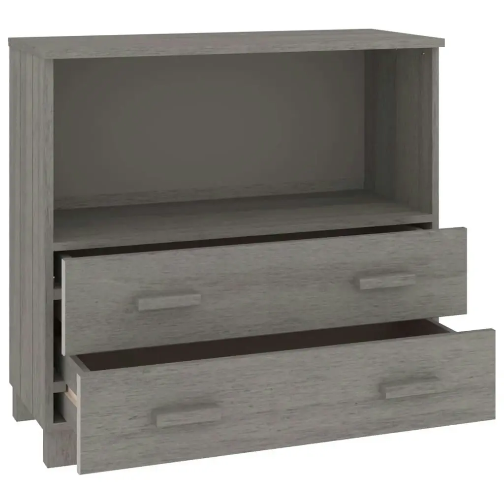 Sideboard "HAMAR" Light Grey 85x35x80 cm Solid Wood Pine 340499