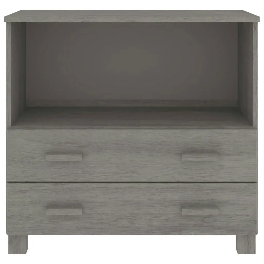 Sideboard "HAMAR" Light Grey 85x35x80 cm Solid Wood Pine 340499