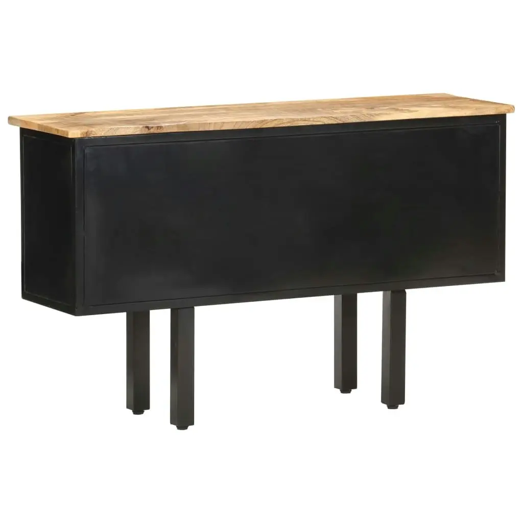 Sideboard 110x30x65 cm Solid Rough Mango Wood and Steel 321571