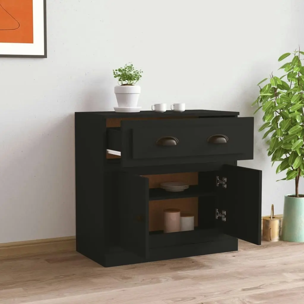 Sideboard Black 70x35.5x67.5 cm Engineered Wood 816425