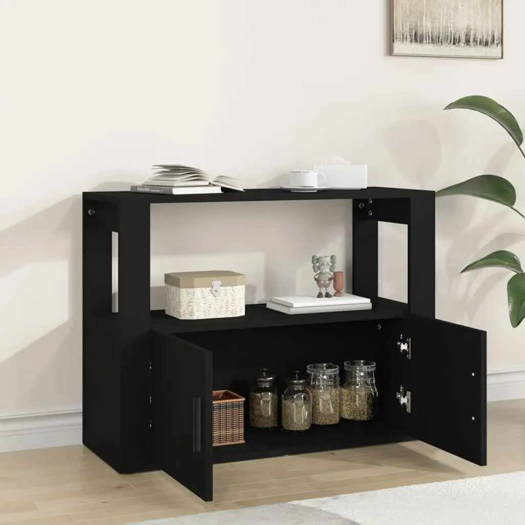 Sideboard Black 80x30x60 cm Engineered Wood 819453