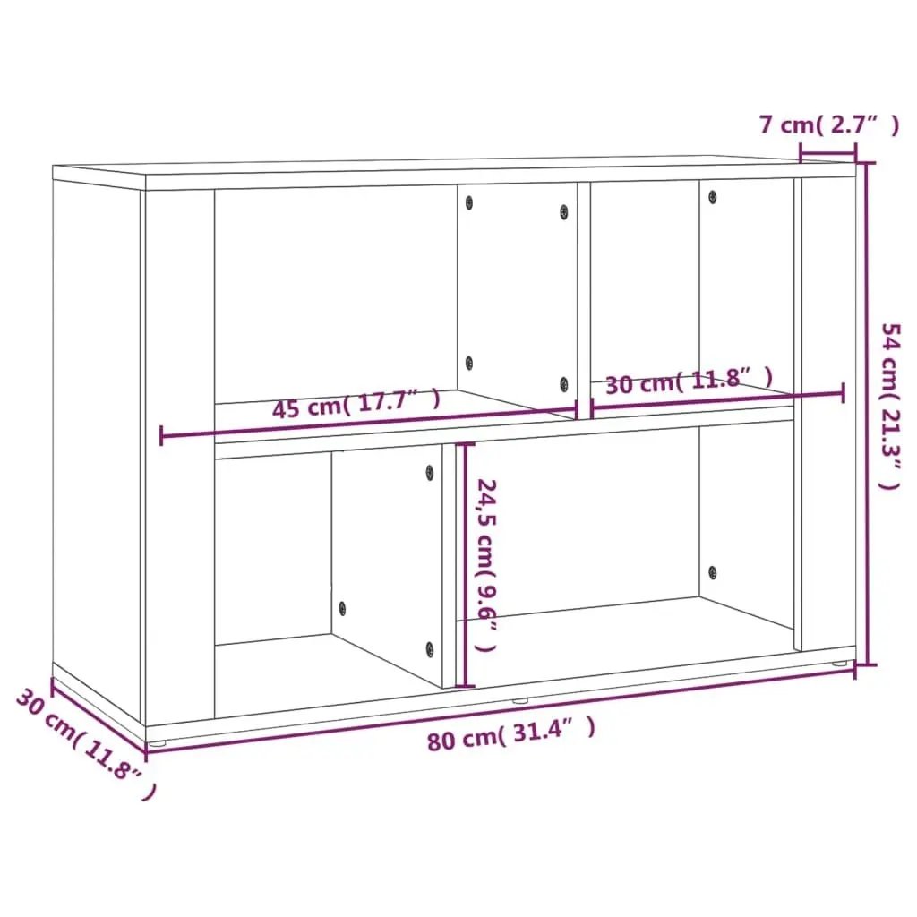 Sideboard Concrete Grey 80x30x54 cm Engineered Wood 819480