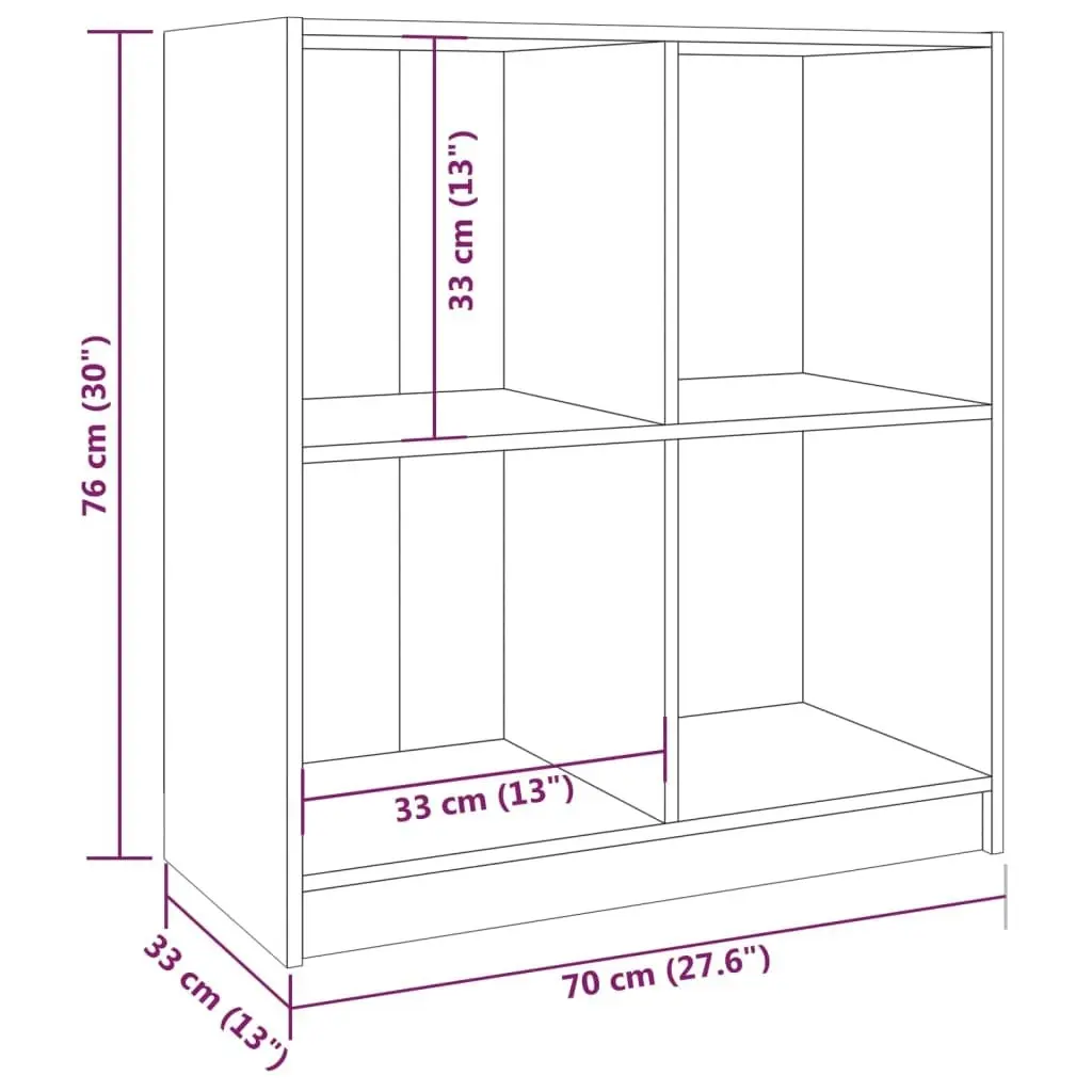 Sideboard 70x33x76 cm Solid Pinewood 809948