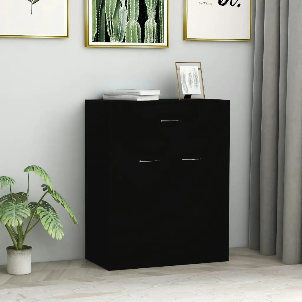 Sideboard Black 60x30x75 cm Engineered Wood 800712