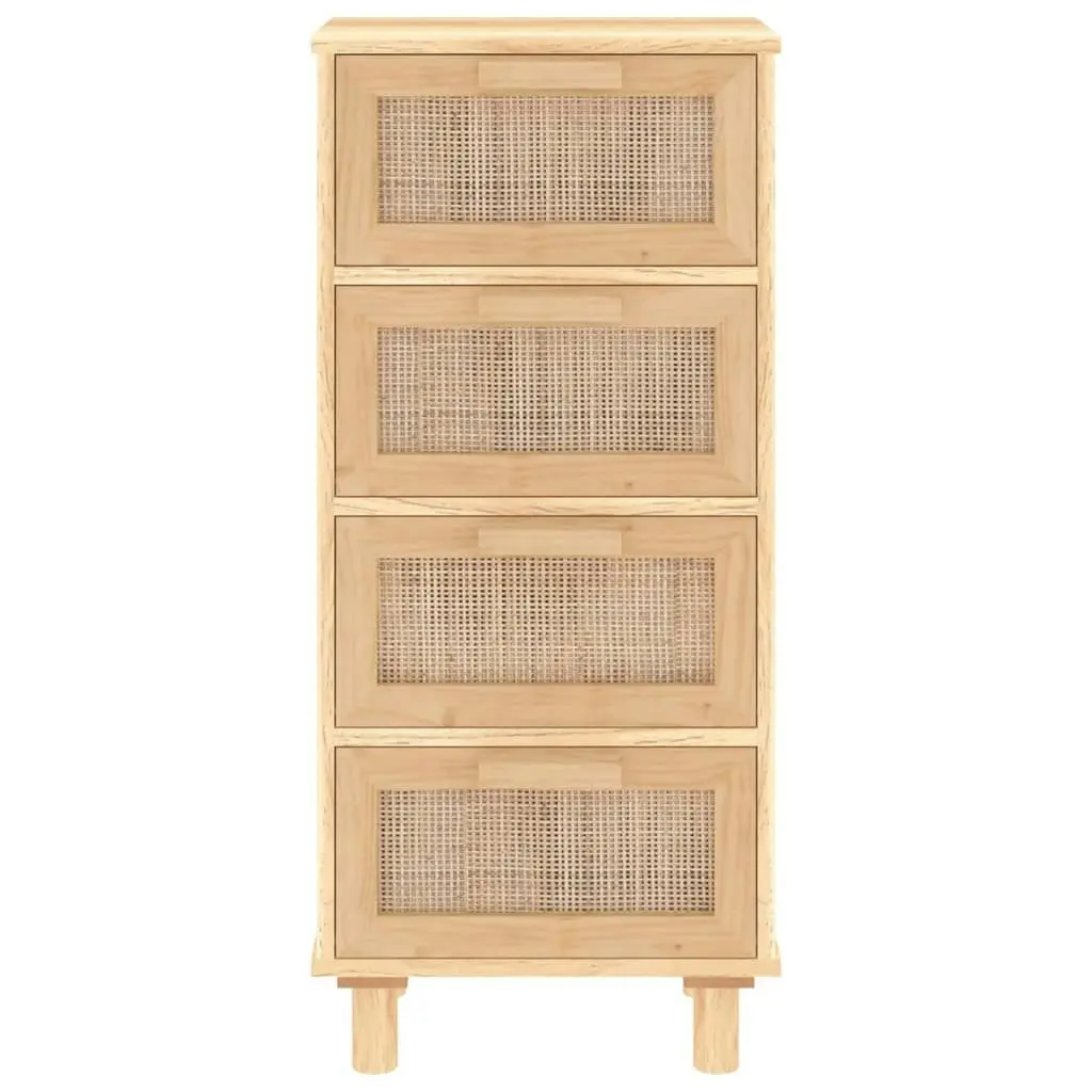 Sideboard Brown 40x30x90 cm Solid Wood Pine and Natural Rattan 345644