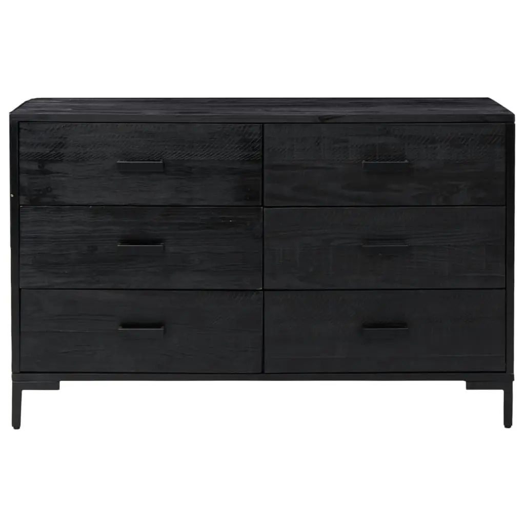 Sideboard Black 110x35x70 cm Solid Pinewood 349922